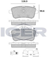 Комплект тормозных колодок ICER 182072-067 фото №2 — интернет-магазин Desire.md