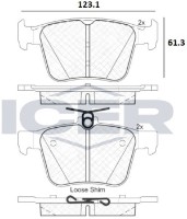 Комплект тормозных колодок ICER 182098 фото №2 — интернет-магазин Desire.md