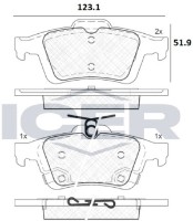 Комплект тормозных колодок ICER 182106 фото №2 — интернет-магазин Desire.md