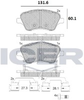 Комплект тормозных колодок ICER 182108-203 фото №2 — интернет-магазин Desire.md