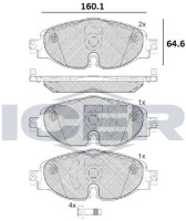 Комплект тормозных колодок ICER 182111-204 фото №2 — интернет-магазин Desire.md