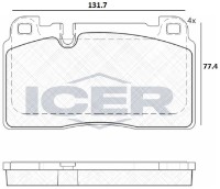 Комплект тормозных колодок ICER 182112 фото №2 — интернет-магазин Desire.md