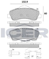 Комплект тормозных колодок ICER 182131-067 фото №2 — интернет-магазин Desire.md