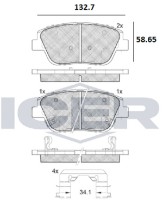 Комплект тормозных колодок ICER 182136 фото №2 — интернет-магазин Desire.md