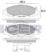 Комплект тормозных колодок ICER 182138 фото №2 — интернет-магазин Desire.md