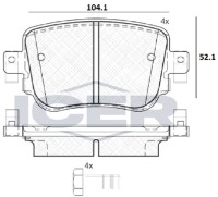 Комплект тормозных колодок ICER 182152 фото №2 — интернет-магазин Desire.md