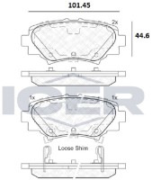 Комплект тормозных колодок ICER 182169 фото №2 — интернет-магазин Desire.md