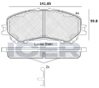 Комплект тормозных колодок ICER 182181-200 фото №2 — интернет-магазин Desire.md
