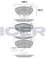 Комплект тормозных колодок ICER 182189 фото №2 — интернет-магазин Desire.md