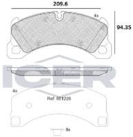 Комплект тормозных колодок ICER 182206 фото №2 — интернет-магазин Desire.md