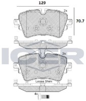 Комплект тормозных колодок ICER 182211 фото №2 — интернет-магазин Desire.md