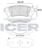 Комплект тормозных колодок ICER 182241 фото №2 — интернет-магазин Desire.md