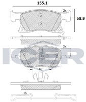 Комплект тормозных колодок ICER 182246 фото №2 — интернет-магазин Desire.md