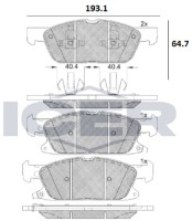 Комплект тормозных колодок ICER 182250 фото №2 — интернет-магазин Desire.md