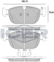 Комплект тормозных колодок ICER 182272 фото №2 — интернет-магазин Desire.md