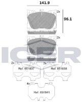 Комплект тормозных колодок ICER 182282 фото №2 — интернет-магазин Desire.md