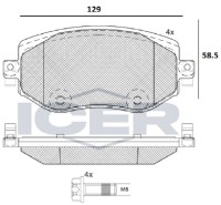 Комплект тормозных колодок ICER 182292 фото №2 — интернет-магазин Desire.md