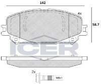 Комплект тормозных колодок ICER 182304 фото №2 — интернет-магазин Desire.md