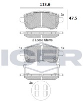 Комплект тормозных колодок ICER 182305 фото №2 — интернет-магазин Desire.md