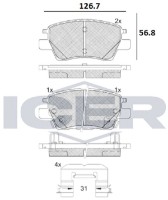 Set placute frână ICER 182311 imaginea #2 — magazin online Desire.md