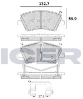 Set placute frână ICER 182314 imaginea #2 — magazin online Desire.md