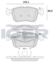 Комплект тормозных колодок ICER 182321-204 фото №2 — интернет-магазин Desire.md