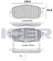 Set placute frână ICER 182322 imaginea #2 — magazin online Desire.md