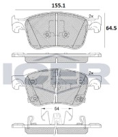 Комплект тормозных колодок ICER 182324 фото №2 — интернет-магазин Desire.md