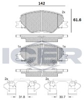 Комплект тормозных колодок ICER 182332 фото №2 — интернет-магазин Desire.md