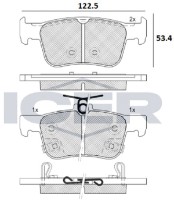 Комплект тормозных колодок ICER 182339 фото №2 — интернет-магазин Desire.md