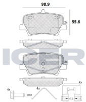 Комплект тормозных колодок ICER 182346 фото №2 — интернет-магазин Desire.md