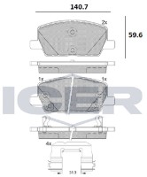 Комплект тормозных колодок ICER 182355 фото №2 — интернет-магазин Desire.md