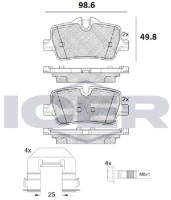 Комплект тормозных колодок ICER 182360 фото №2 — интернет-магазин Desire.md