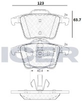 Комплект тормозных колодок ICER IC-181612 фото №2 — интернет-магазин Desire.md