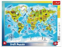 Пазл Trefl 25 World map with Animals (31396)