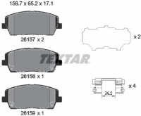 Комплект тормозных колодок TEXTAR 2615701 фото №2 — интернет-магазин Desire.md