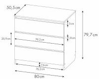 Детский комод Polini Kids Simple 1980 Cерый/Белый фото №4 — интернет-магазин Desire.md