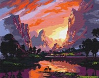 Картина по номерам Brushme Яркий закат в горах (BS51977)