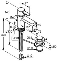 Смеситель для умывальника Kludi Zenta XL (382600575) фото №2 — интернет-магазин Desire.md