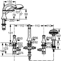 Смеситель для ванны Kludi Amphora (544240575) фото №2 — интернет-магазин Desire.md