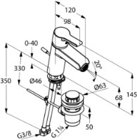 Baterie pentru bideu Kludi O-cean (384300575) imaginea #2 — magazin online Desire.md