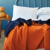 Плед Issimo Simply Blanket Navy/Orange 200x200 фото №1 — интернет-магазин Desire.md