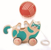 Игрушка каталка Hape Roll & Rattle Kitten (E0366)