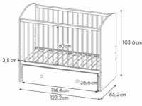 Кроватка Polini Kids Sky 745 c ящиком Серый фото №4 — интернет-магазин Desire.md