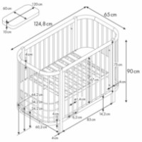 Кроватка Polini Kids Simple 350 Белый-бук фото №6 — интернет-магазин Desire.md