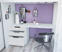 Детский гарнитур Polini Kids Simple с письменным столом и шкафом Белый МДФ фото №3 — интернет-магазин Desire.md