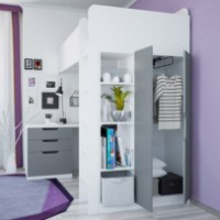 Детский гарнитур Polini Kids Simple с письменным столом и шкафом Белый МДФ фото №5 — интернет-магазин Desire.md