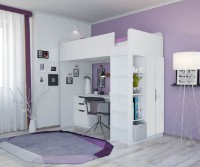 Детский гарнитур Polini Kids Simple с письменным столом и шкафом Белый МДФ фото №6 — интернет-магазин Desire.md