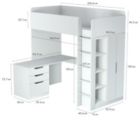 Детский гарнитур Polini Kids Simple с письменным столом и шкафом Белый/Синий фото №2 — интернет-магазин Desire.md