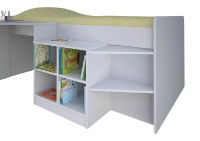 Детская кровать Polini Kids Simple со столом и полками 4000 Белый фото №5 — интернет-магазин Desire.md